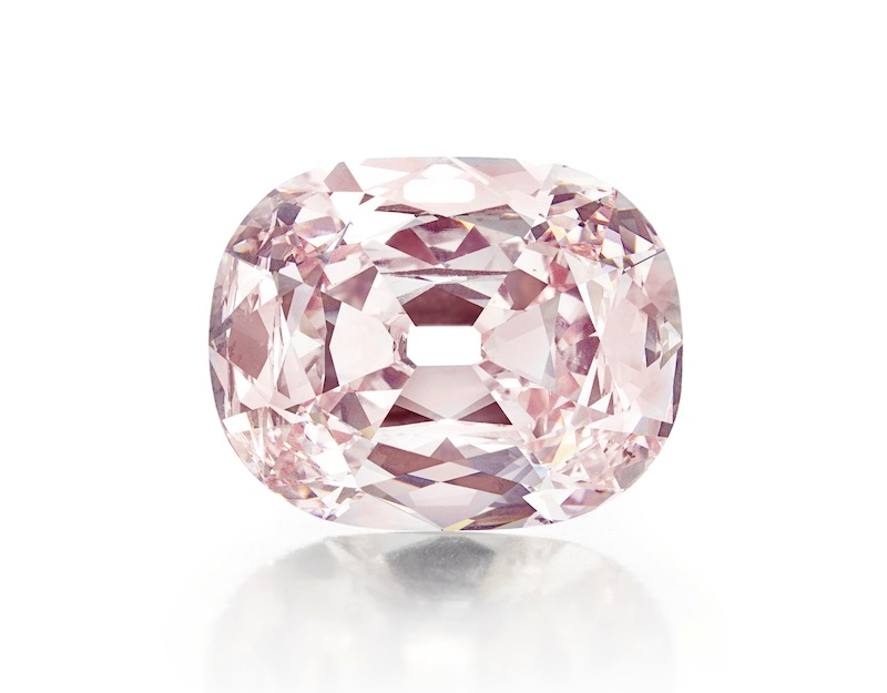 This undated photo provided by Christie's shows a rare pink diamond, nicknamed the Princie Diamond, which has sold for $39.3 million at auction in New York City. The price for the 34.65-carat diamond that sold to an anonymous buyer at Christie's on Tuesday, April 16, 2013, was the second-highest ever for a jewel sold at auction. (AP Photo/Christie's)