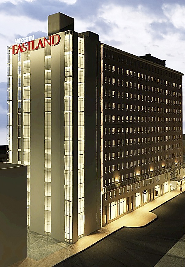 This is an artist rendering of the Westin Portland Harborview Hotel, which is keeping the Eastland sign for historic reasons demanded by the Portland City Council.