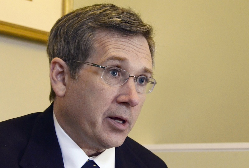 In this Dec. 18, 2012 file photo, Republican U.S. Sen. Mark Kirk of Illinois speaks about his recovery from a major stroke a year ago at his home in Highland Park, Ill. In a post on his blog Tuesday, April 2, 2013, Kirk said that he supports same-sex marriage. (AP Photo/Daily Herald, Bill Zars)