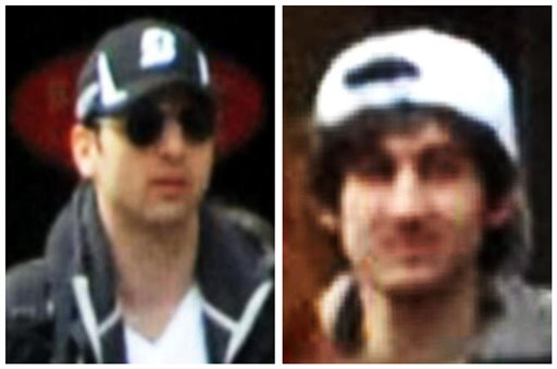 Photos released by the Federal Bureau of Investigation early Friday show bombing suspects they identified as Tamerlan Tsarnaev, 26, left, and Dzhokhar A. Tsarnaev, 19.