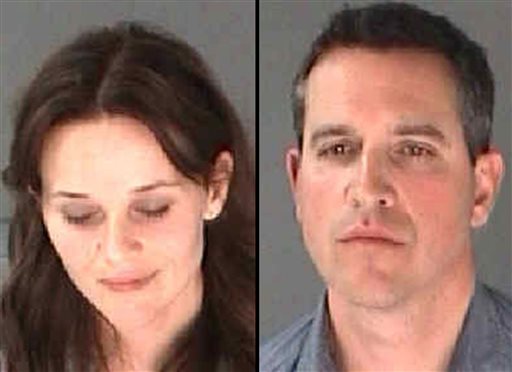 Photos provided by the City of Atlanta Department of Corrections show Reese Witherspoon and her husband James Toth. The Oscar-winning actress was arrested on a disorderly conduct charge after a state trooper said she wouldn't stay in the car while Toth was given a field sobriety test in Atlanta.