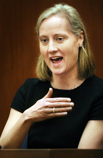 Sandra Boss, former wife of Christian Karl Gerhartsreiter, testifies during Gerhartsreiter's murder trial in Los Angeles last week. The defense and prosecution rested their cases in the murder trial of a notorious Rockefeller impostor Wednesday after his ex-wife called him a consistent liar and "an unpleasant human being."
