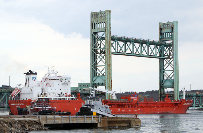 A tanker struck and damaged the Sarah Mildred Long Bridge on April 1, 2014. The 76-year-old bridge, which connects Portsmouth to Kittery, Maine via the U.S. Route 1 Bypass, malfunctioned at about 11 a.m. Sunday. It is now closed to vehicles.