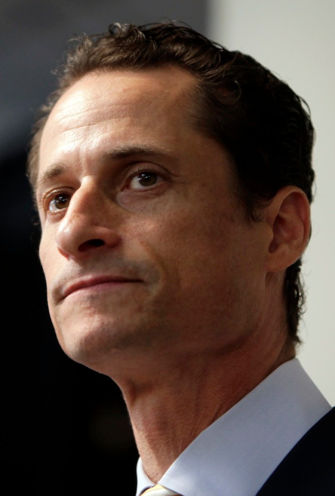 In a June 16, 2011 file photo, Anthony Weiner speaks to the media during a news conference in New York. Former U.S. Rep. Weiner, who resigned over a sexting scandal in 2011, says he's weighing a run for New York City mayor this year. The Democrat tells New York Times Magazine "it's now or maybe never for me." But he acknowledges that it's a long shot because some people "just don't have room for a second narrative about me."He says he doesn't know when he'll decide on entering the race, and concedes he'd be an underdog. (AP Photo/Seth Wenig, File)