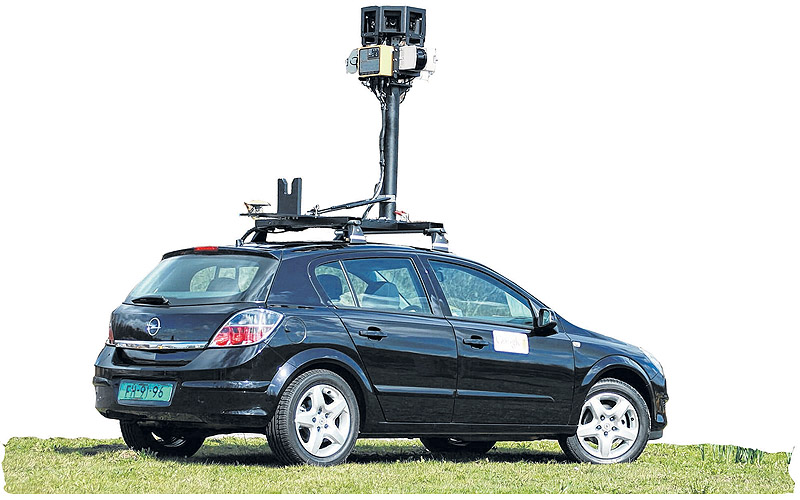 Google Maps Street View, created with cars bearing cameras like this, helps Lithuanian officials identify suspected tax dodgers.