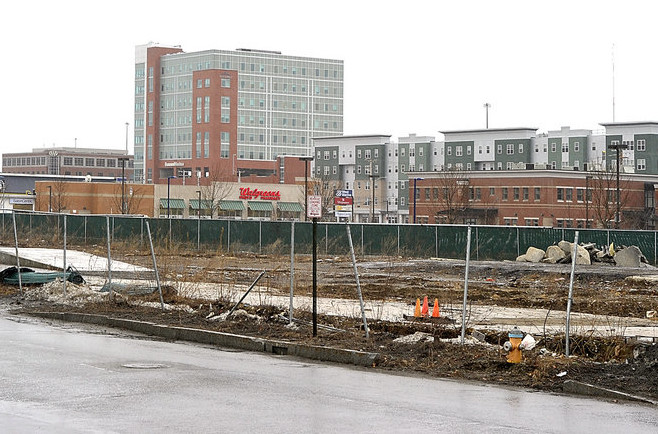 The former scrap and rail yard on Somerset Street is the site of the proposed “midtown” development, which won site plan approval Tuesday night from the Portland Planning Board.