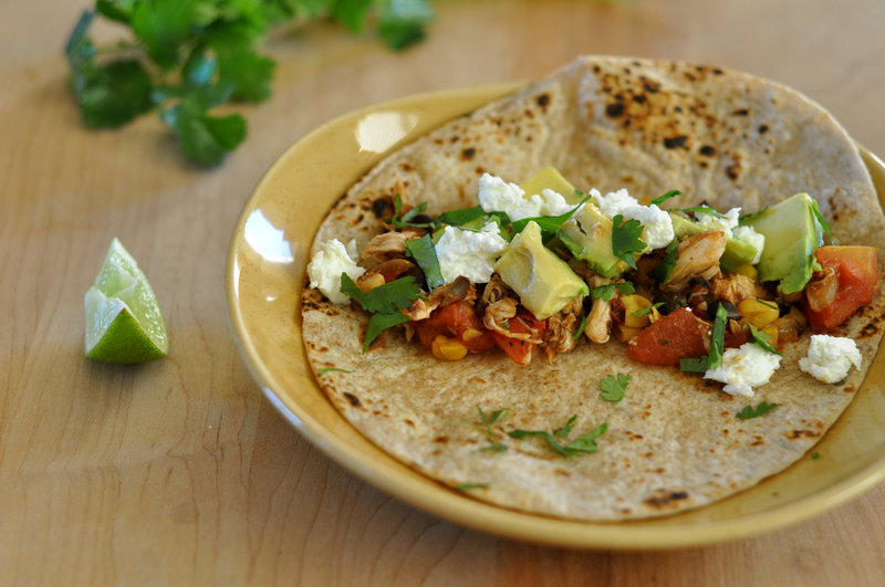 Chicken tinga, a quick spin on tacos