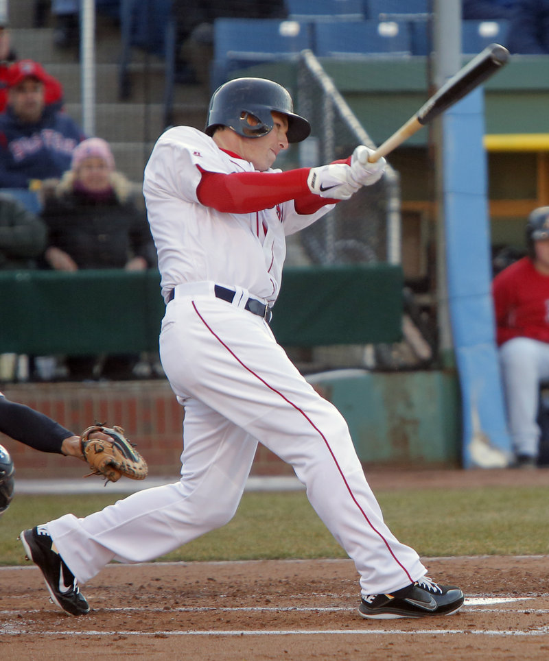 Stephen Drew, recovering from a concussion early in spring training, went 0 for 3 but drove in a run with a grounder during his first of what’s expected to be four rehab appearances with the Sea Dogs at Hadlock Field.