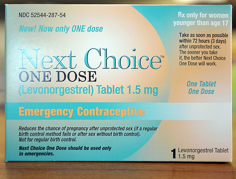 This Friday, April 5 photo shows a package of Next Choice, a morning-after birth-control pill that approved by a judge for girls of all ages.