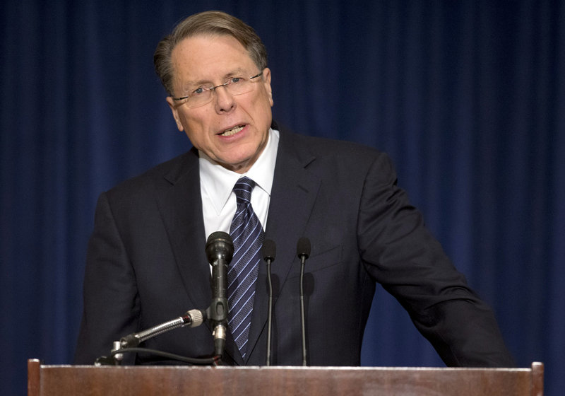The National Rifle Association, led by Wayne LaPierre, above, recently reacted to the Newtown massacre by calling for school staffers to be trained as armed security officers. “The same people who profited from the guns and bullets that killed those children” have no place giving advice, a reader says.