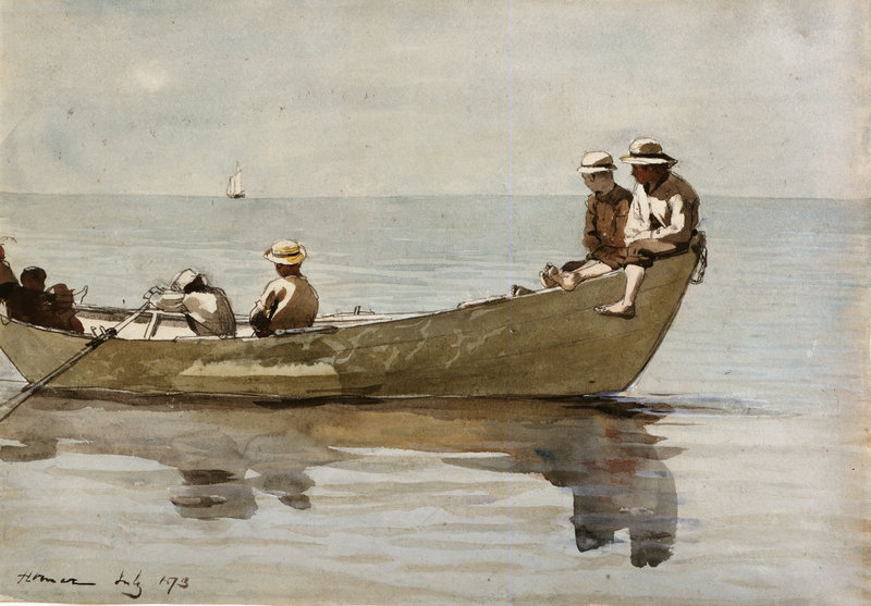 Winslow Homer’s “Seven Boys in a Dory,” 1873, watercolor on paper