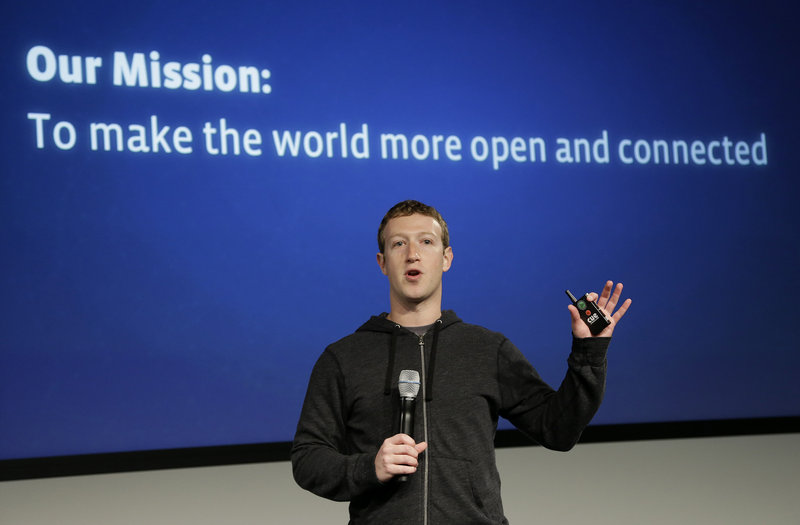 Facebook CEO Mark Zuckerberg speaks at Facebook headquarters in Menlo Park, Calif., last month. He and other Silicone Valley leaders have launched Fwd.us.