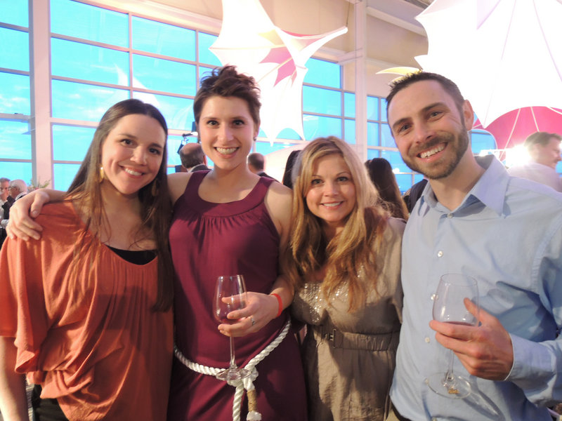 Janelle Brown, Hannah McLuskey, Laurie Kennie and Jeremy Brown, all of Portland, at the Toast on the Coast fundraiser for Easter Seals Maine at the Ocean Gateway on Thursday night.