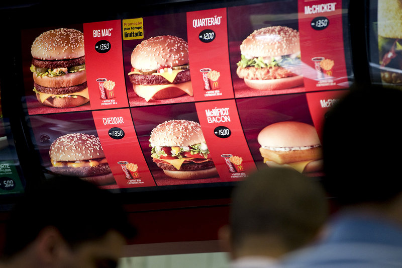 A McDonald’s restaurant in Sao Paulo, Brazil, where legislators are considering restrictions on fast-food marketing.