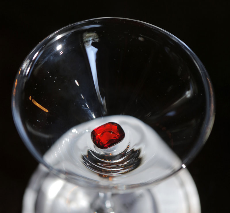 The White Barn Inn in Kennebunk will offer a $40,000 Ruby Rose cocktail starting June 1. A real 4-carat ruby, about the size of this fake one, will be put in the glass.