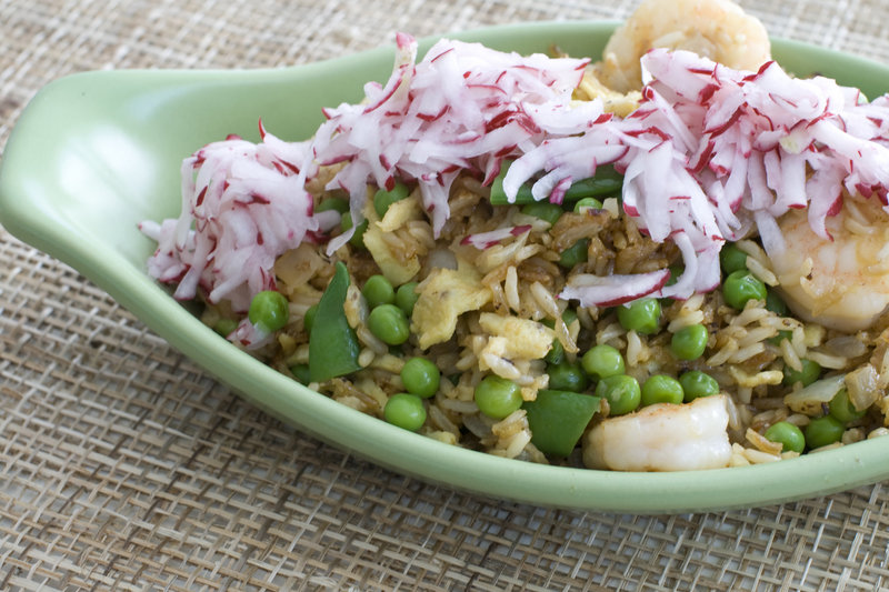 Fried rice with pickled radishes is a great way to use leftovers.