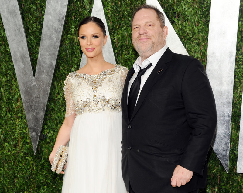 Georgina Chapman and her husband, producer Harvey Weinstein, attend the 2013 Vanity Fair Oscars Viewing and After Party.