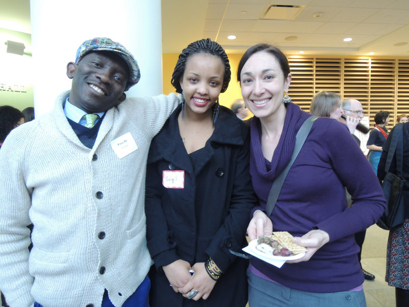Pious All of the Maine Interfaith Alliance; Soleil Kinyana, an immigrant from the Republic of Congo; and Shayna Malyata, a teacher at Lincoln Middle School in Portland