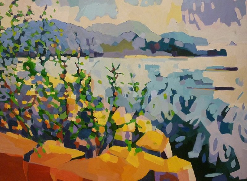 "Bunkers Cove" by Henry Isaacs, oil on canvas, at Gleason Fine Art.