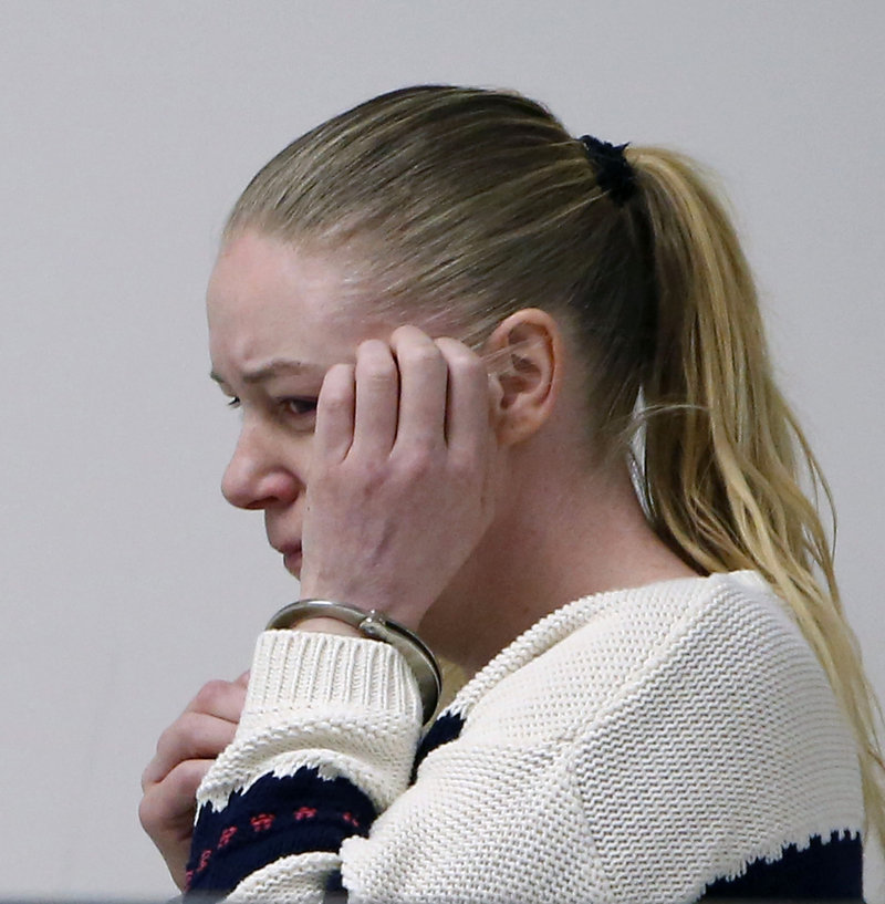 Irish nanny Aisling McCarthy Brady weeps at Middlesex Superior Court, Thursday, April 18, 2013, in Woburn, Mass. Brady is accused of violently injuring and killing a baby in her care and was indicted on a murder charge on Friday. (AP Photo/Bizuayehu Tesfaye, Pool)
