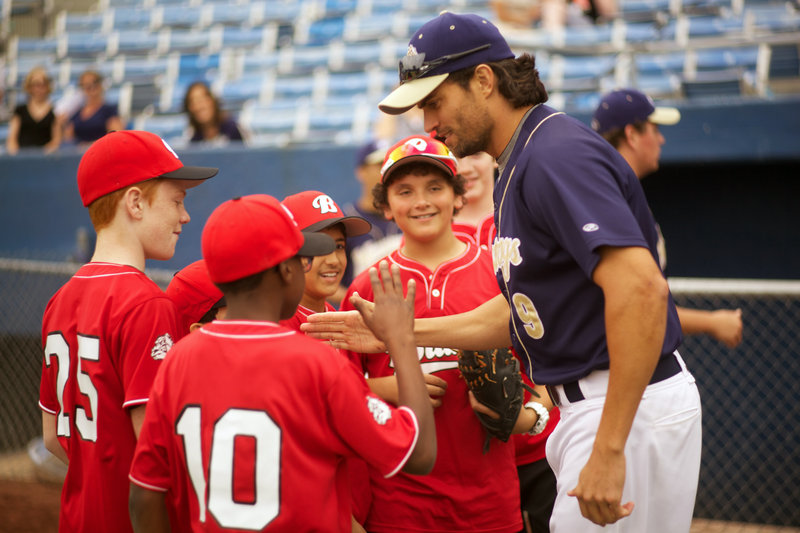 Scott Elrod plays a big-league player who has to coach Little League while in recovery from alcoholism in "Home Run."