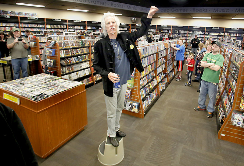 John Densmore, former drummer of The Doors, appears at Bull Moose in Scarborough during Maine’s Record Store Day on Saturday.