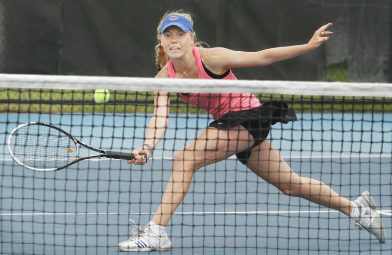 Olivia Leavitt, now a sophomore, was one of three Falmouth players who reached the state singles semifinals a year ago. She’ll try to lead the Yachtsmen to a sixth consecutive Class B team championship.