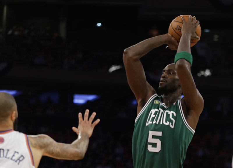 Kevin Garnett scored eight points in Boston’s playoff loss to the Knicks on Saturday, shooting 4 for 12 from the field.