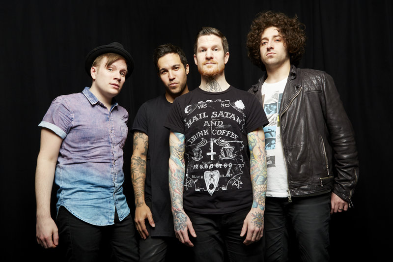 Patrick Stump, left, Pete Wentz, Andy Hurley and Joe Trohman of Fall Out Boy recorded with Elton John and Courtney Love on their new album.