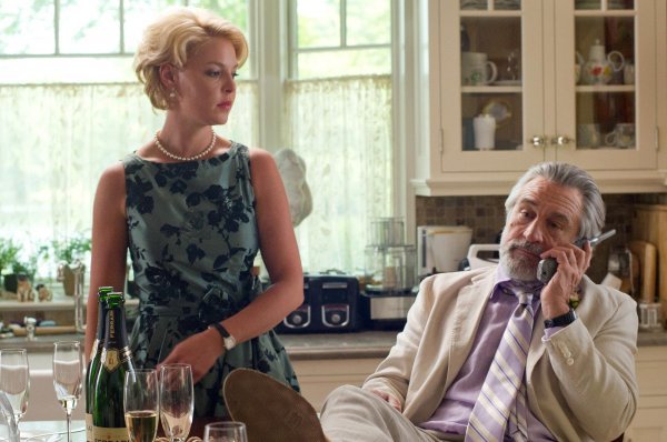 Katherine Heigl and Robert De Niro in a scene from “The Big Wedding.” Diane Keaton, Amanda Seyfried, Topher Grace, Susan Sarandon and Robin Williams also star in the comedy opening Friday.