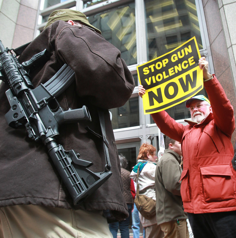 Gun-control advocates and gun-rights backers face off Saturday at a gun-control rally outside the Indianapolis office of U.S. Sen. Dan Coats, R-Ind., who voted against gun-control measures last week. Readers deplore the Senate’s rejection of proposals that polls show had broad-based support.