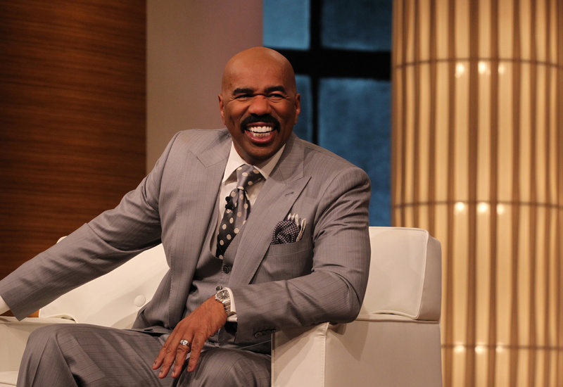 Steve Harvey chats with the audience during a recent taping of his syndicated talk show in Chicago.