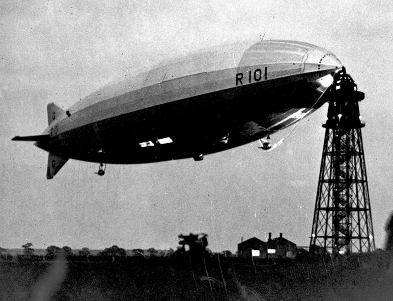 Dirigibles were in demand around 1930, when this one was photographed. A government reserve of the helium that is used to fill them is still maintained today.