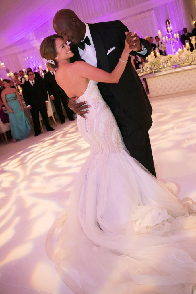Michael Jordan and Yvette Prieto dance at their wedding.