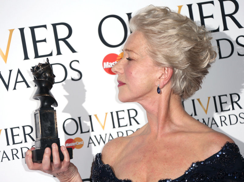 Helen Mirren with her award.