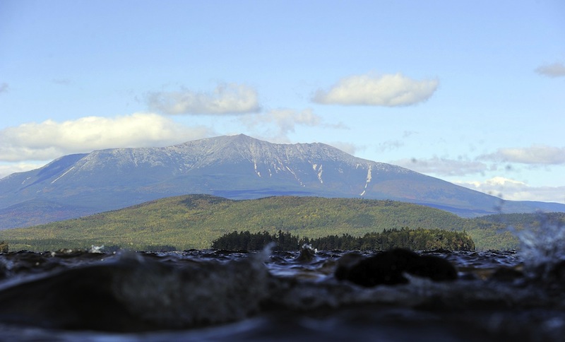 In this September 2012 photo, a view of Mount Katahdin from the shores of Lake Millinocket. Maj. David Cote hopes to honor the 46 Mainers who have died in the war on terror with engraved rocks atop the state's tallest mountain.