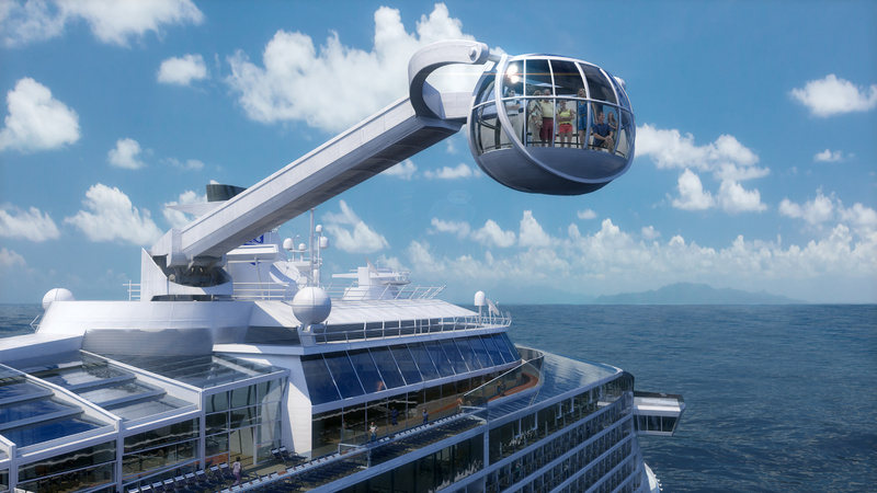 The Quantum of the Seas cruise ship includes The North Star, an observation capsule on a movable arm that will offer a bird's-eye view from 300 feet above the water.