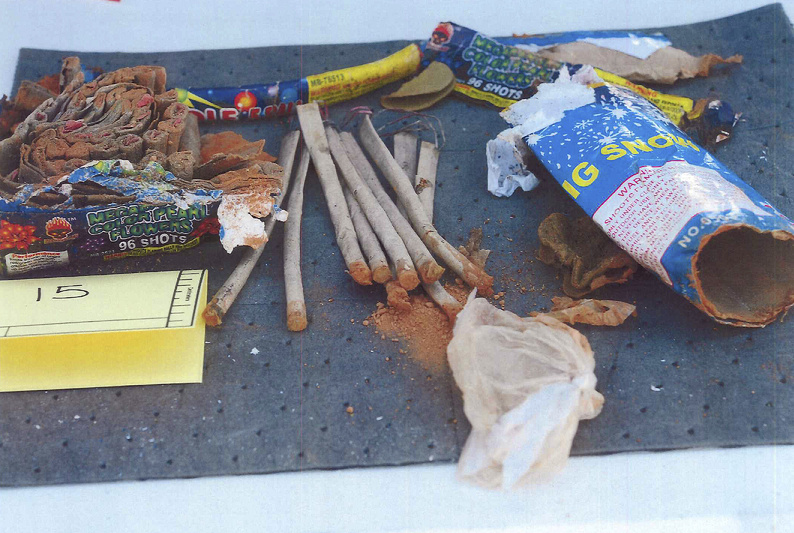 This photo released by the U.S. Attorney's Office shows fireworks that a complaint says were recovered from inside a backpack belonging to Boston Marathon bombing suspect Dzhokhar Tsarnaeva. The backpack was found in a landfill in New Bedford, Mass.
