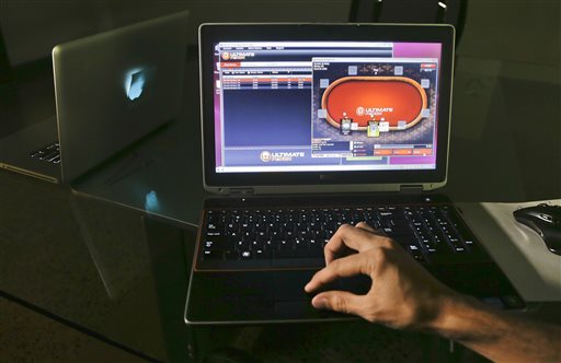 A sample poker game is played on the Ultimate Gaming website. The social gaming company launched the first legal, real-money poker site in the U.S. Tuesday morning. The Ultimate Gaming site will be available only to in players in Nevada, but likely represents the shape of things to come for gamblers across the country.
