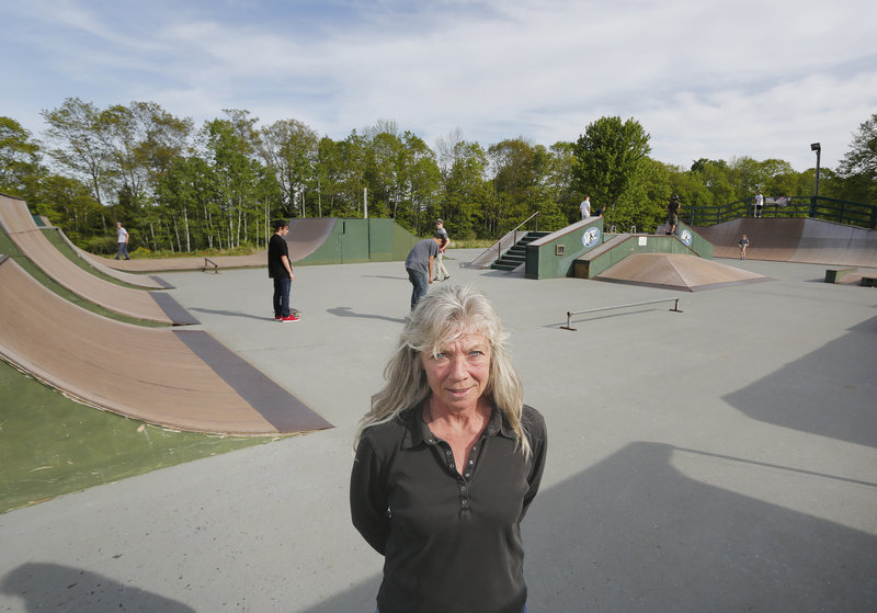 There will be no supervision at Windham Skate Park starting July 1. In this Tuesday, May 28, 2013 photo, Lynn Bucknell, the skate park manager, who oversees a staff of five who help operate the park.