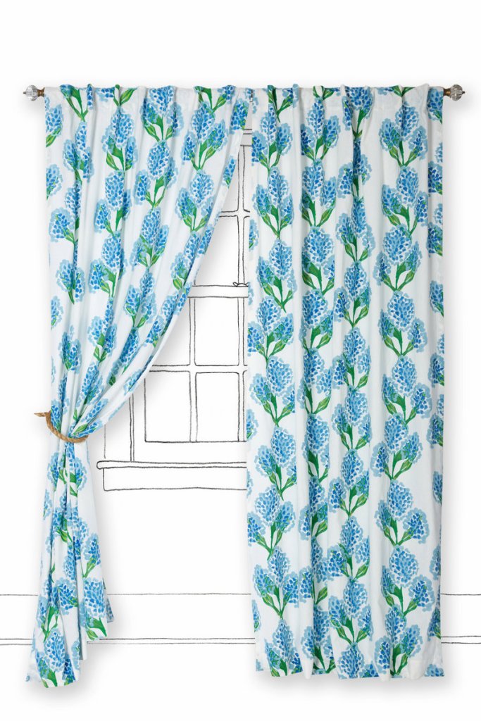 Hyacinth flowers repeat on the Speckled Blooms curtain from Anthropologie.com.