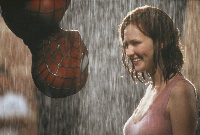 Tobey Maguire and Kirsten Dunst in “Spider-Man” (2002), a superhero story told well on screen.