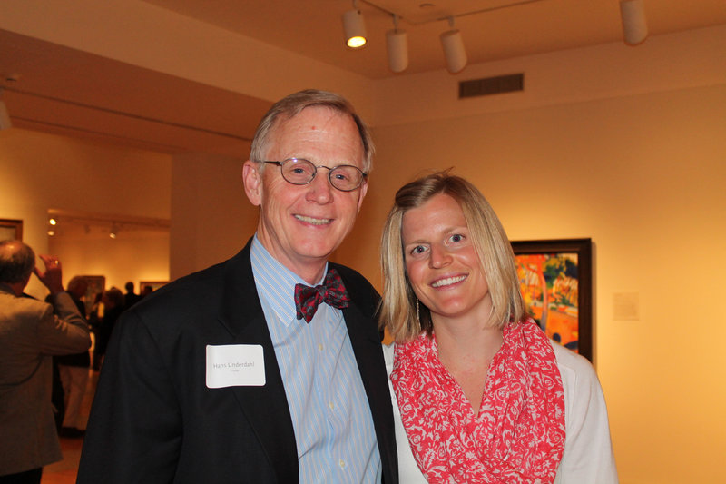 Hans Underdahl, museum board chairman, with his daughter Hannah at the exhibition preview for the museum’s Director’s Circle.