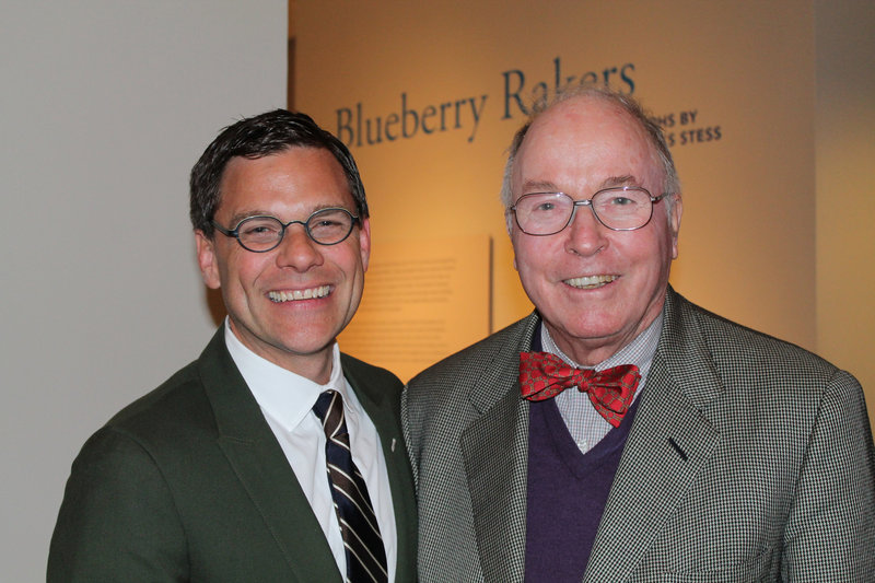 Mark Bessire, Portland Museum of Art director, left, with George Gillespie, who helped bring the exhibition to the museum.