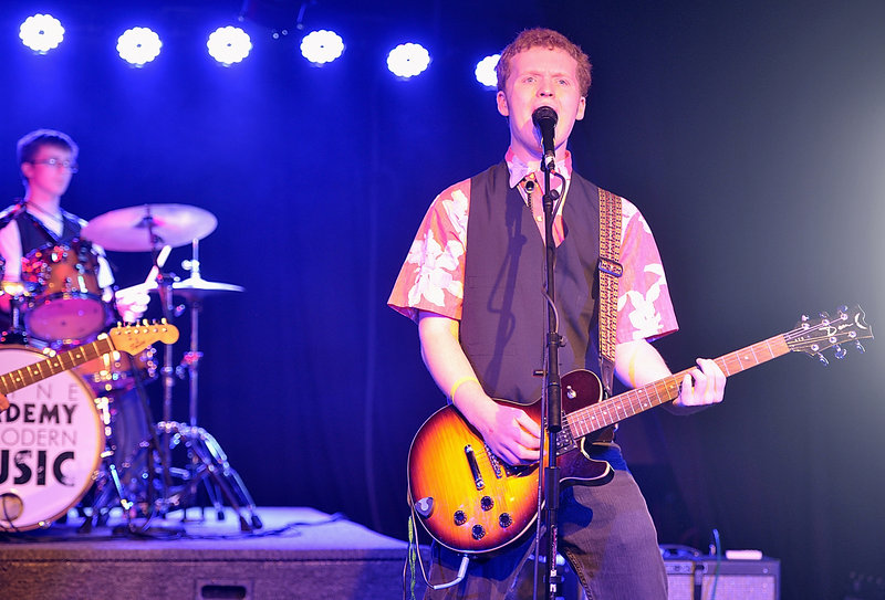 Lead vocalist and guitarist Scott Ralston belts out an original tune in the MAMM Slam teen band competition.