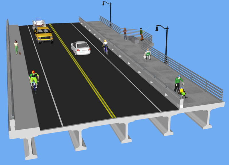 The final design for the new bridge between Portland and Falmouth incorporates features based on public feedback. The plans show a generous amount of space for people who are not behind the wheel.