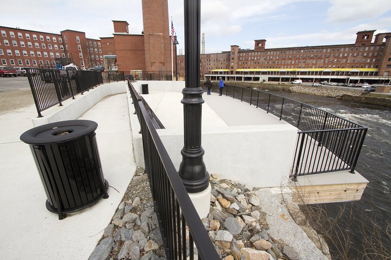 Part of the RiverWalk is already completed on the Biddeford side. The first phase of the project included construction of a scenic overlook near North Dam Mill that gives views of the Saco River on the Biddeford-Saco city lines.