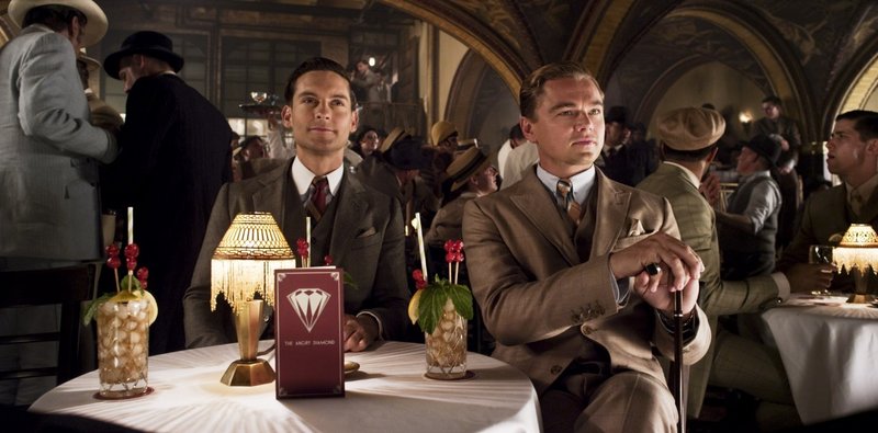 Tobey Maguire as Nick Carraway and Leonardo DiCaprio as Jay Gatsby in Baz Luhrmann’s “The Great Gatsby.”