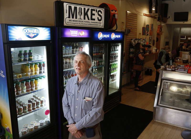 Mike Fink, owner of Mike’s Restaurant and also Guitar Grave on Portland’s Congress Street, says he has been “aggravated” by protest activity, which he believes adversely affects his nearby businesses.
