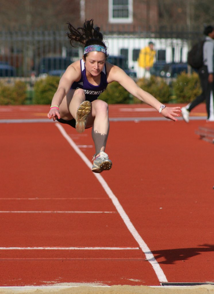 Maria Curit set a number of track records at Biddeford High School, and continues to set records while competing at Stonehill College in Easton, Mass., where she is a sophomore.